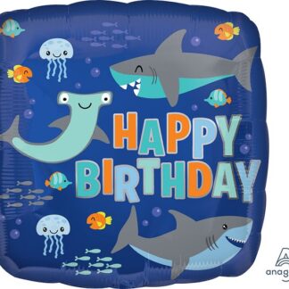 Happy Birthday Sharks Balloon